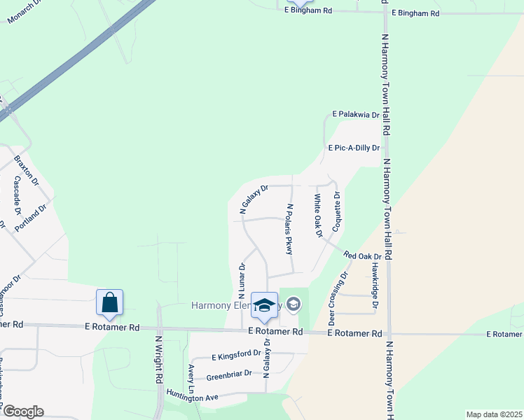 map of restaurants, bars, coffee shops, grocery stores, and more near 4228 East Saturn Drive in Janesville