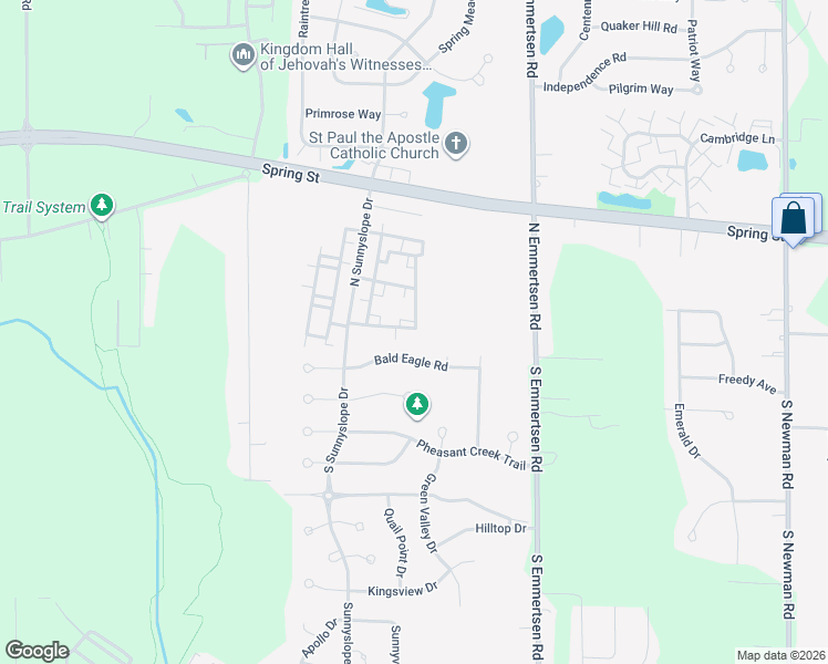 map of restaurants, bars, coffee shops, grocery stores, and more near 1155 North Sunnyslope Drive in Mount Pleasant