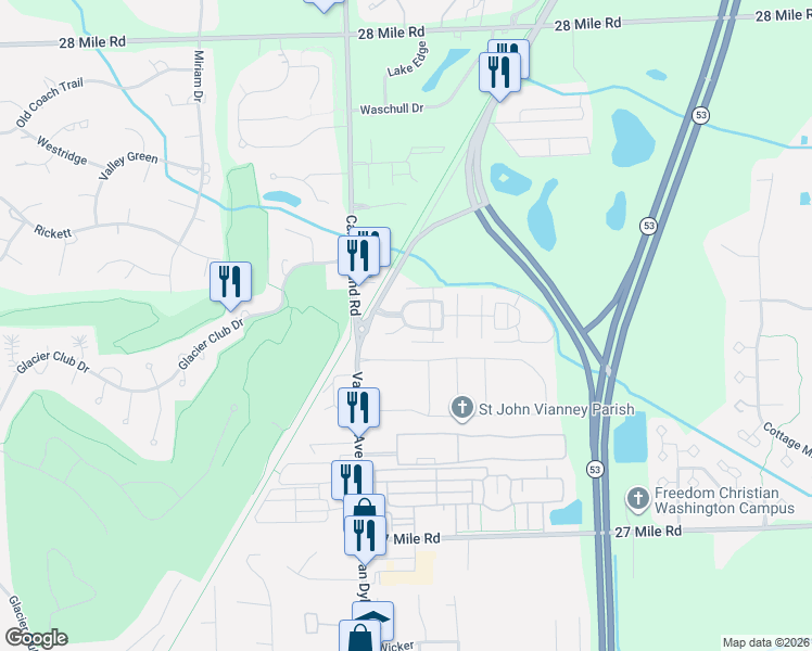 map of restaurants, bars, coffee shops, grocery stores, and more near 8518 Stanford Blvd S in Washington
