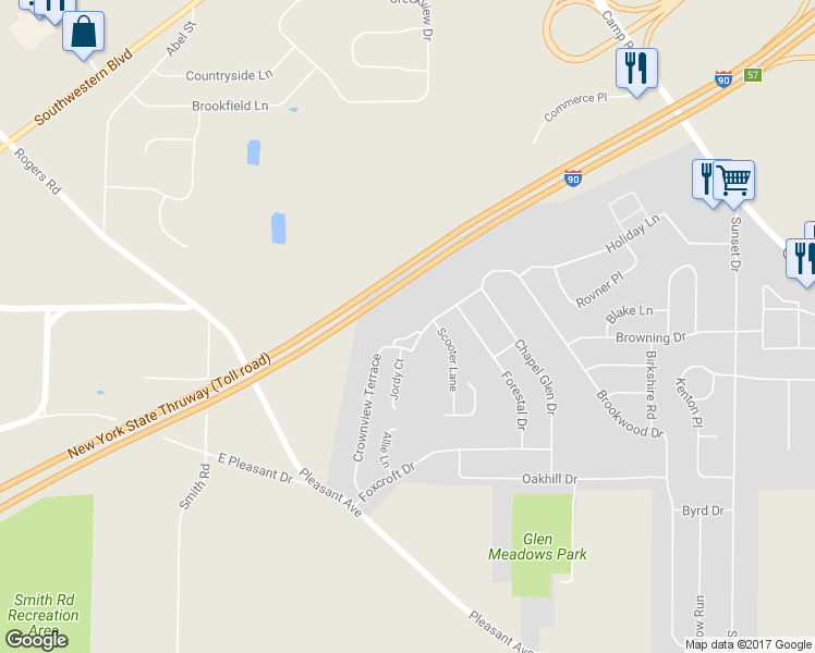 map of restaurants, bars, coffee shops, grocery stores, and more near 21 Crownview Terrace in Hamburg