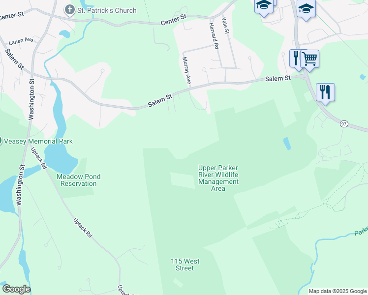 map of restaurants, bars, coffee shops, grocery stores, and more near 5 Quarry Drive in Groveland
