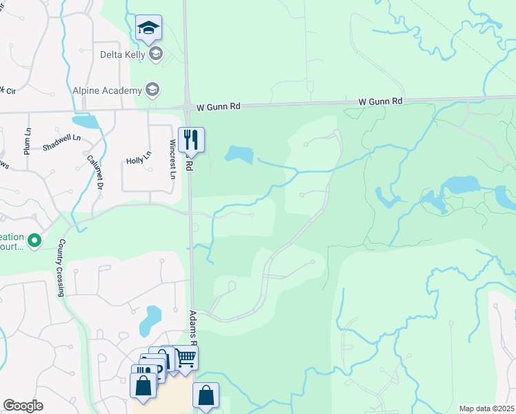 map of restaurants, bars, coffee shops, grocery stores, and more near 2785 Cranbrook Ridge Court in Rochester Hills