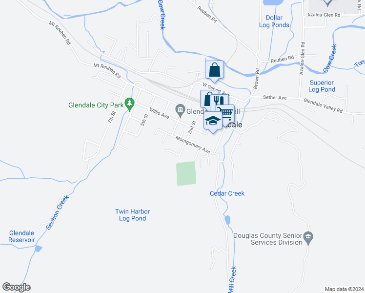map of restaurants, bars, coffee shops, grocery stores, and more near 318 Montgomery Avenue in Glendale