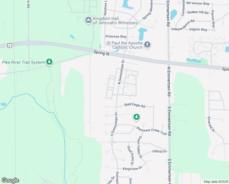 map of restaurants, bars, coffee shops, grocery stores, and more near 1140 North Sunnyslope Drive in Mount Pleasant