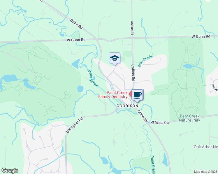 map of restaurants, bars, coffee shops, grocery stores, and more near 4366 Orion Road in Rochester