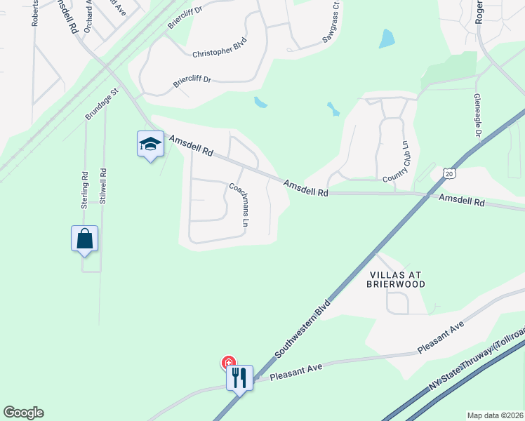 map of restaurants, bars, coffee shops, grocery stores, and more near 5612 Green Meadow Ct in Hamburg