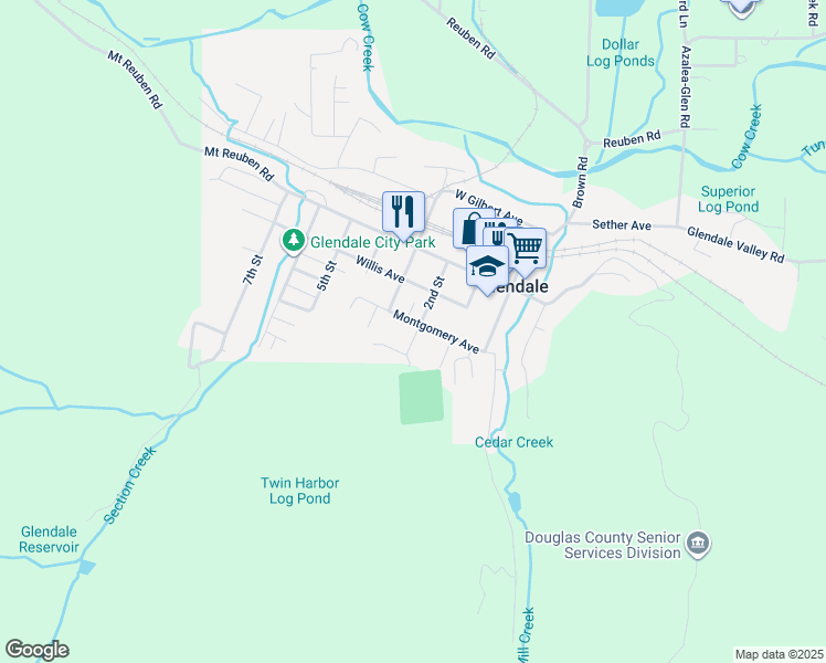 map of restaurants, bars, coffee shops, grocery stores, and more near 318 Montgomery Avenue in Glendale