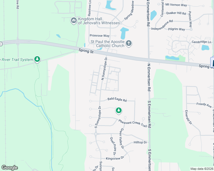 map of restaurants, bars, coffee shops, grocery stores, and more near 1155 North Sunnyslope Drive in Mount Pleasant