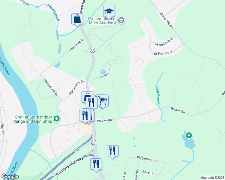 map of restaurants, bars, coffee shops, grocery stores, and more near 34 Holly Lane in Hudson