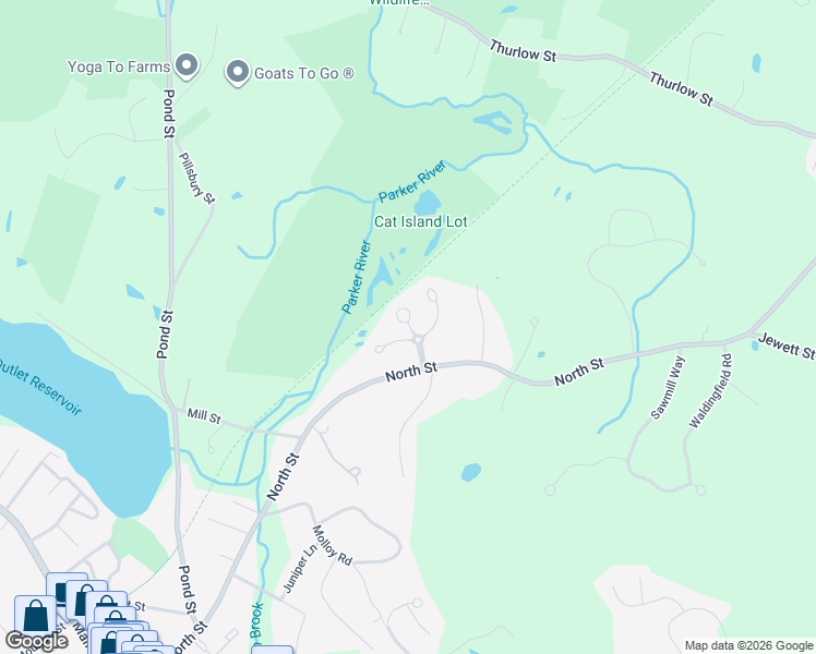 map of restaurants, bars, coffee shops, grocery stores, and more near 8 Larkspur Circle in Georgetown