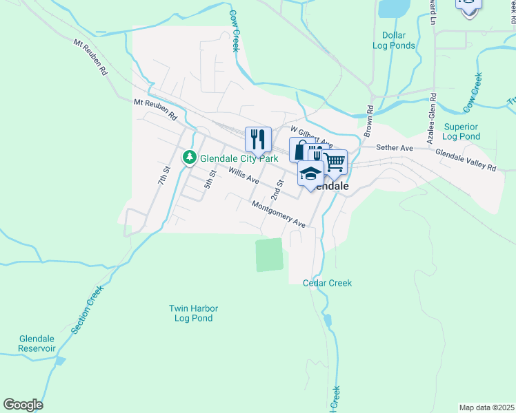 map of restaurants, bars, coffee shops, grocery stores, and more near 318 Montgomery Avenue in Glendale
