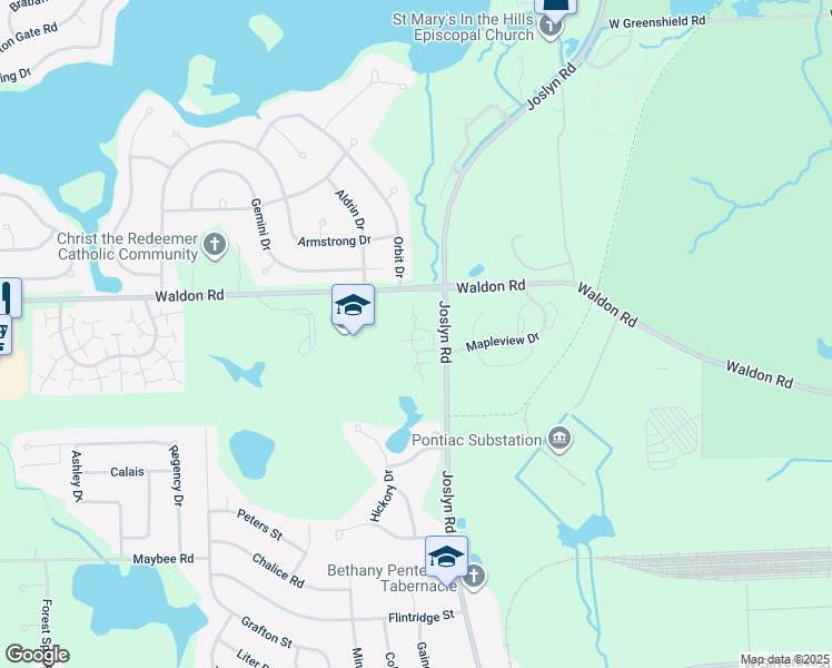 map of restaurants, bars, coffee shops, grocery stores, and more near 3057 High Pointe Ridge Road in Orion charter Township