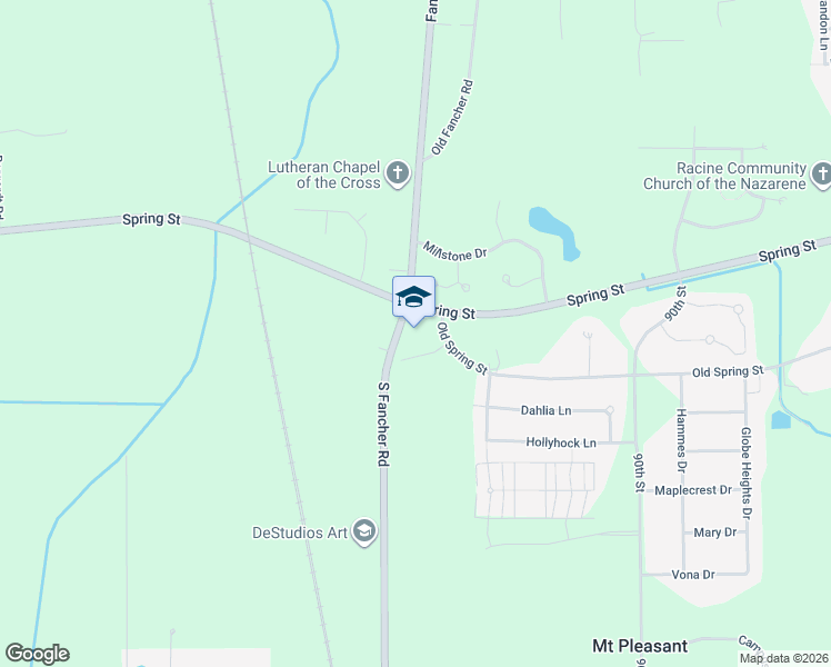 map of restaurants, bars, coffee shops, grocery stores, and more near 9605 Spring Street in Mount Pleasant