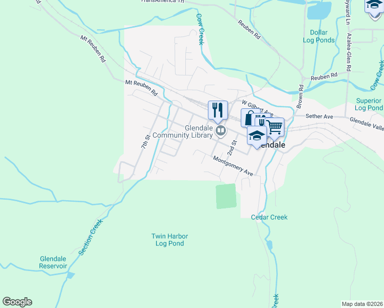 map of restaurants, bars, coffee shops, grocery stores, and more near 487 Montgomery Avenue in Glendale