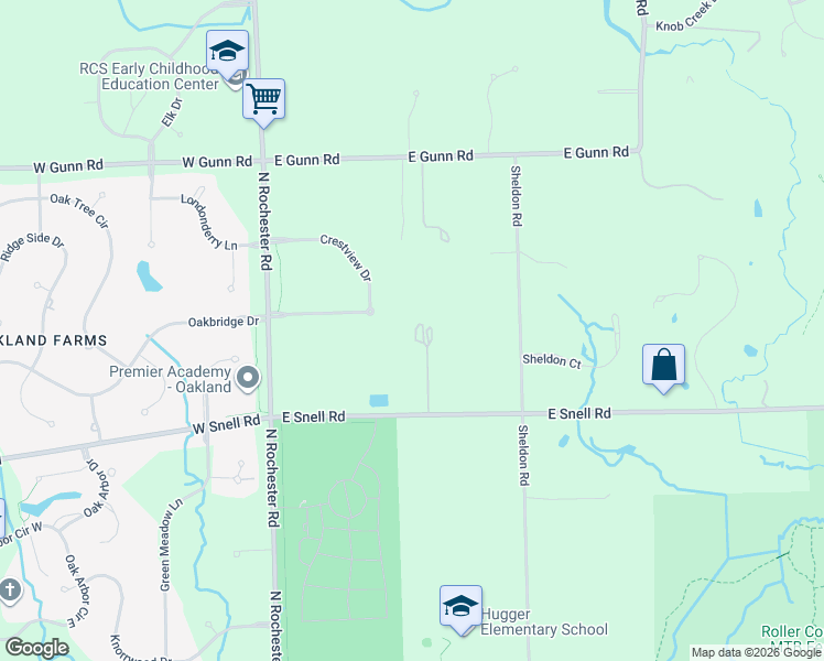 map of restaurants, bars, coffee shops, grocery stores, and more near 303 East Snell Road in Rochester