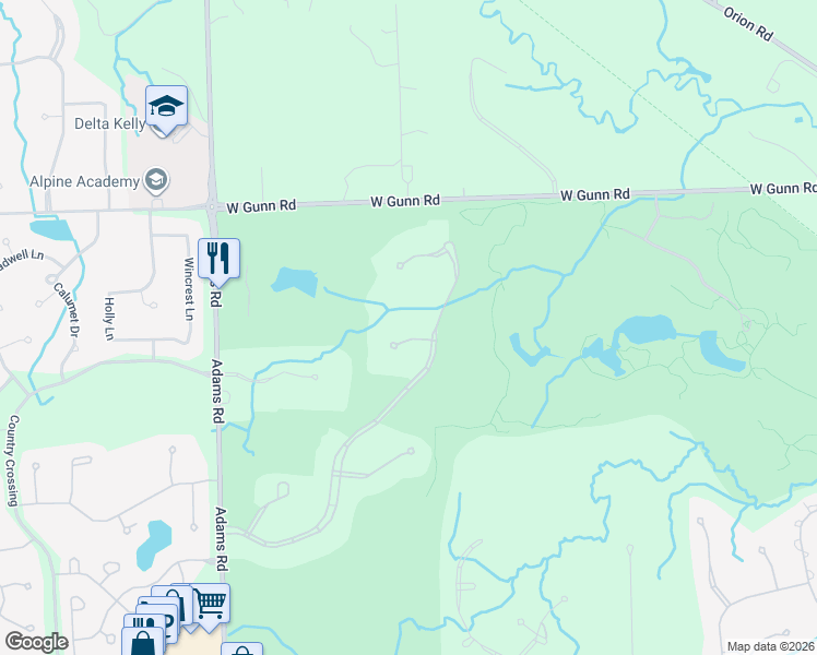 map of restaurants, bars, coffee shops, grocery stores, and more near 2616 Forest Glen Court in Rochester