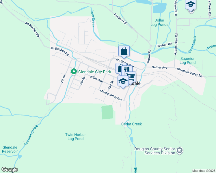 map of restaurants, bars, coffee shops, grocery stores, and more near 124 3rd Street in Glendale