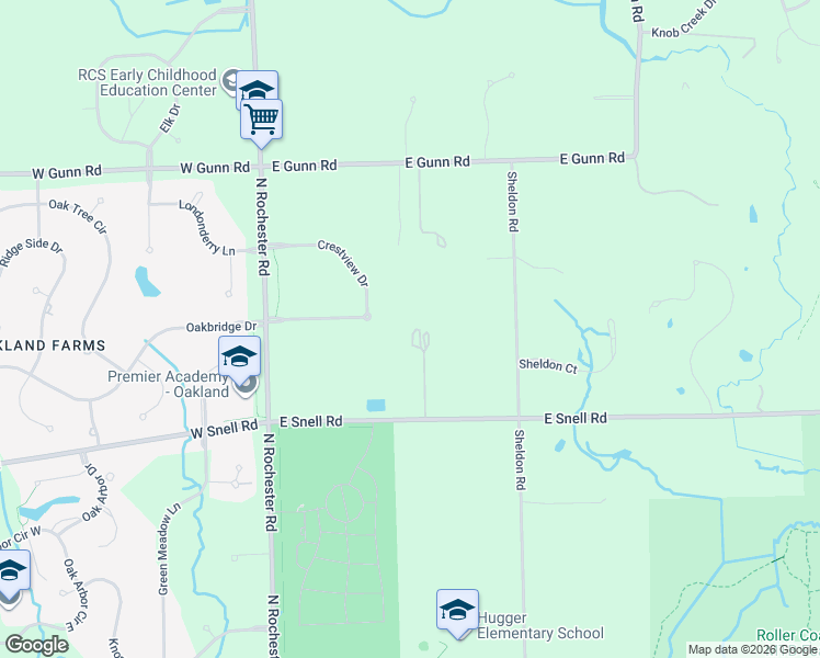 map of restaurants, bars, coffee shops, grocery stores, and more near 303 East Snell Road in Rochester