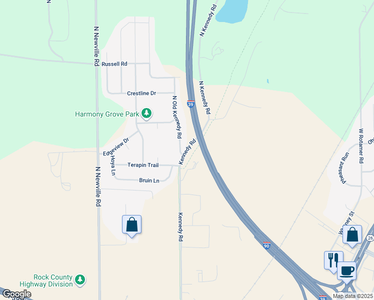 map of restaurants, bars, coffee shops, grocery stores, and more near 4420 North Old Kennedy Road in Milton