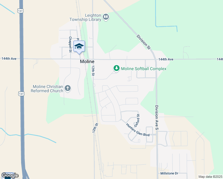 map of restaurants, bars, coffee shops, grocery stores, and more near 1190 Nicolson Street in Wayland