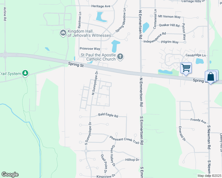 map of restaurants, bars, coffee shops, grocery stores, and more near 1231 North Sunnyslope Drive in Mount Pleasant