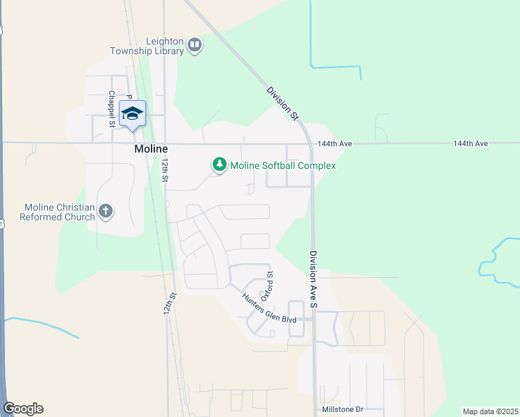 map of restaurants, bars, coffee shops, grocery stores, and more near 1130 Nicolson Street in Wayland