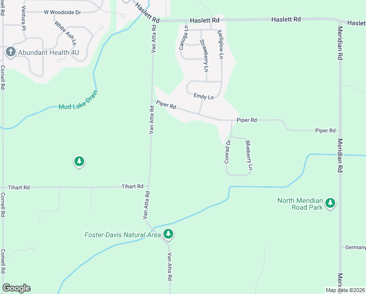 map of restaurants, bars, coffee shops, grocery stores, and more near 498 Piper Rd in Haslett