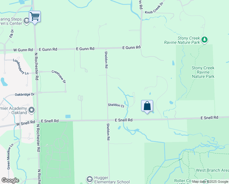 map of restaurants, bars, coffee shops, grocery stores, and more near 4255 Sheldon Road in Rochester