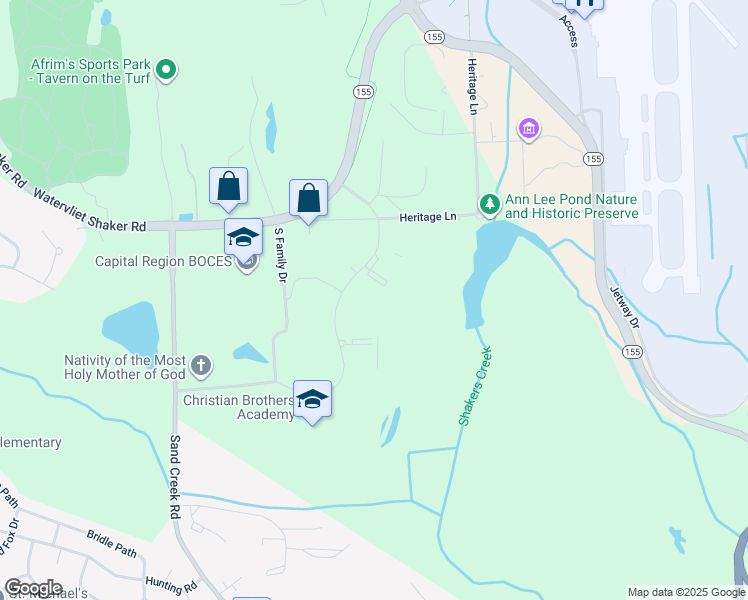 map of restaurants, bars, coffee shops, grocery stores, and more near 8 Airline Drive in Albany