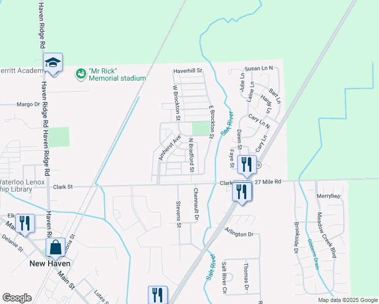 map of restaurants, bars, coffee shops, grocery stores, and more near 59251 North Bradford Street in New Haven