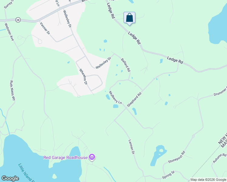 map of restaurants, bars, coffee shops, grocery stores, and more near 57 Mulberry Lane in Pelham