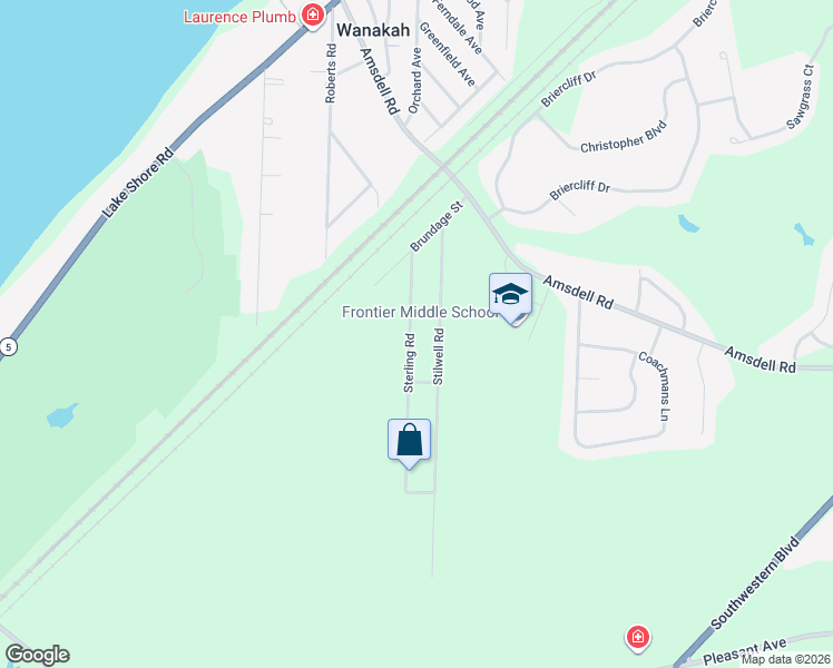 map of restaurants, bars, coffee shops, grocery stores, and more near 5527 Sterling Road in Hamburg