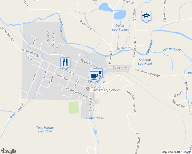 map of restaurants, bars, coffee shops, grocery stores, and more near 140 Molly Street in Glendale
