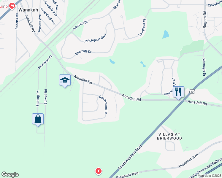 map of restaurants, bars, coffee shops, grocery stores, and more near 5 Saddlebrook Pointe in Hamburg