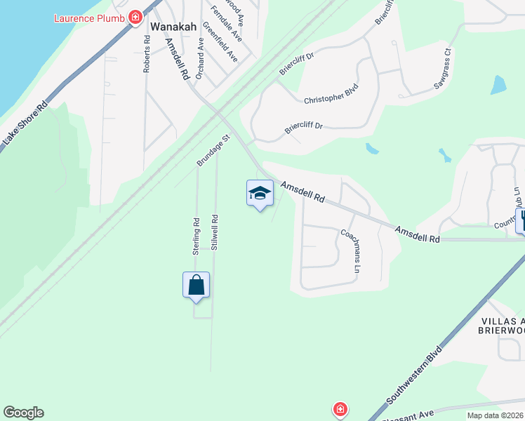 map of restaurants, bars, coffee shops, grocery stores, and more near 2751 Amsdell Road in Hamburg