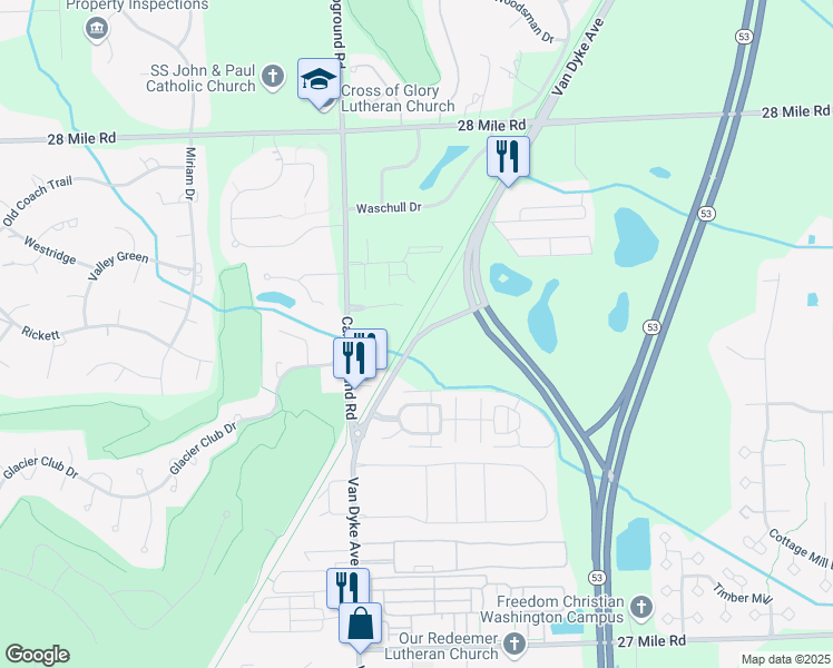 map of restaurants, bars, coffee shops, grocery stores, and more near Old Van Dyke Avenue in Washington