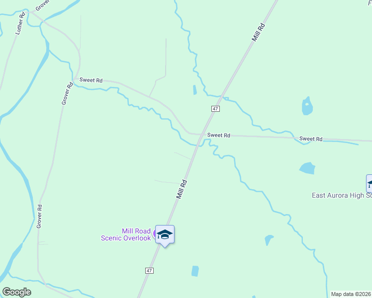 map of restaurants, bars, coffee shops, grocery stores, and more near 1095 Mill Road in East Aurora