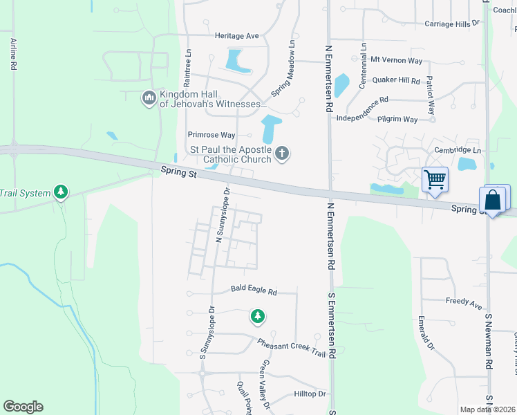 map of restaurants, bars, coffee shops, grocery stores, and more near 1231 North Sunnyslope Drive in Mount Pleasant