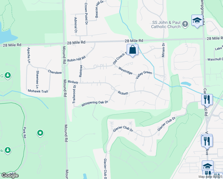 map of restaurants, bars, coffee shops, grocery stores, and more near 6468 Rickett in Washington