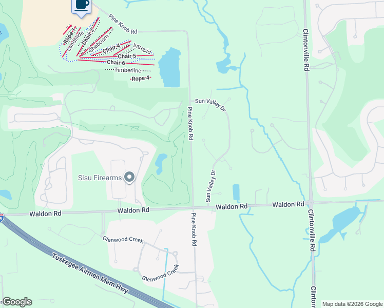 map of restaurants, bars, coffee shops, grocery stores, and more near 5237 Sun Valley Court in Clarkston