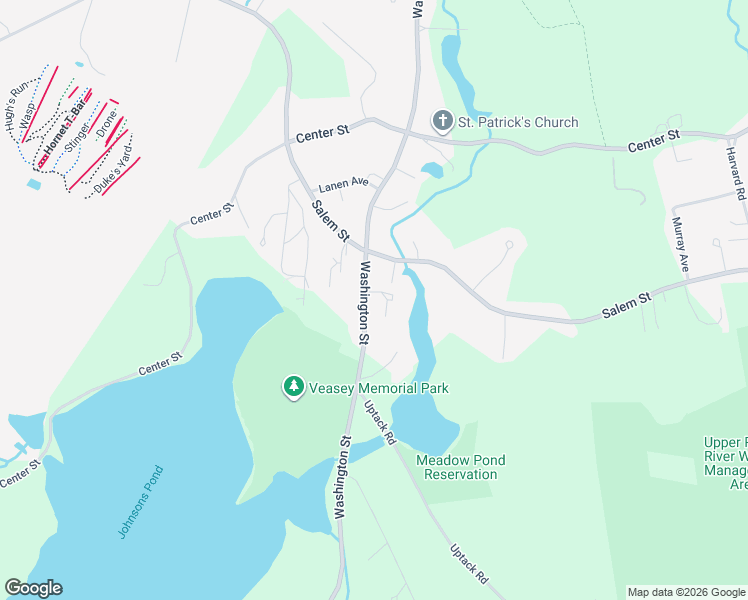map of restaurants, bars, coffee shops, grocery stores, and more near 146 Washington Street in Groveland