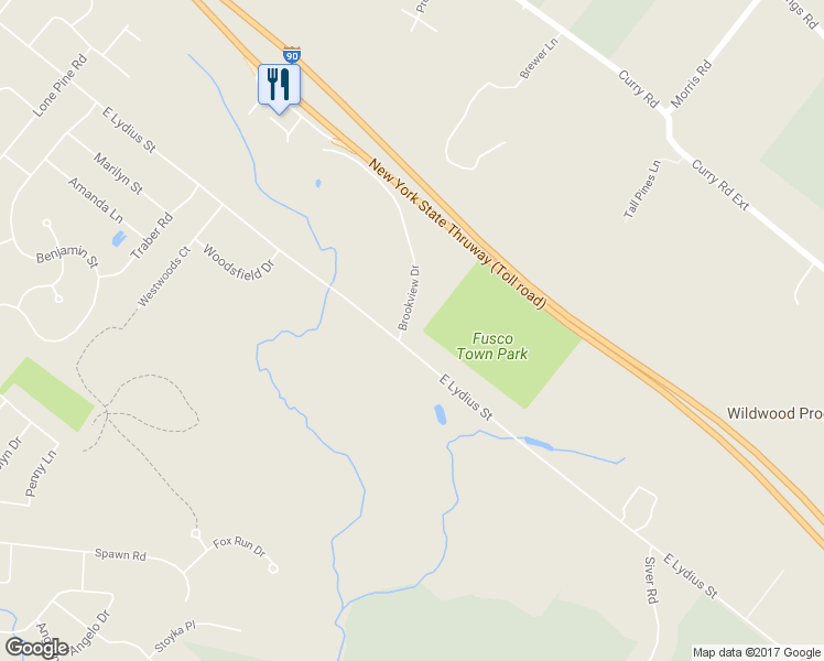 map of restaurants, bars, coffee shops, grocery stores, and more near 3 Brookview Drive in Schenectady