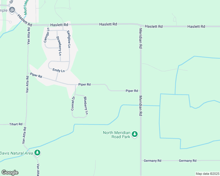 map of restaurants, bars, coffee shops, grocery stores, and more near 310 Piper Road in Meridian charter Township