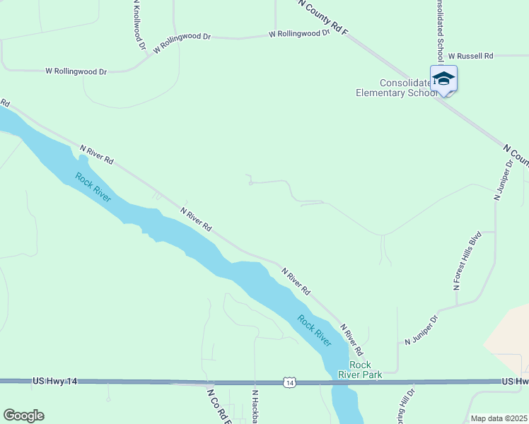 map of restaurants, bars, coffee shops, grocery stores, and more near 2801 West Deer Path Trail in Janesville