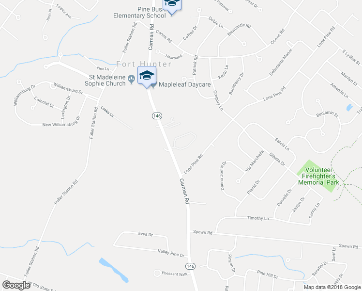 map of restaurants, bars, coffee shops, grocery stores, and more near 201 Mallards Pond Lane in Schenectady