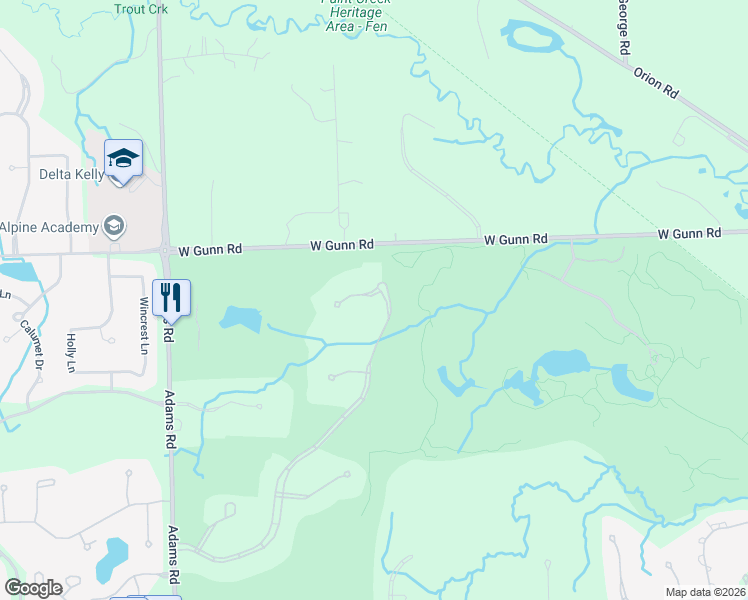 map of restaurants, bars, coffee shops, grocery stores, and more near 2586 Fairway Court in Rochester