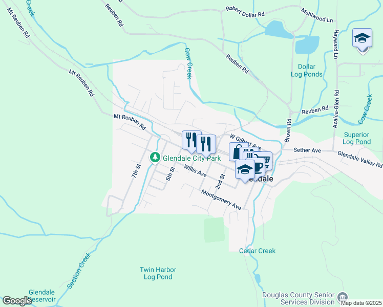 map of restaurants, bars, coffee shops, grocery stores, and more near 522 Pacific Avenue in Glendale
