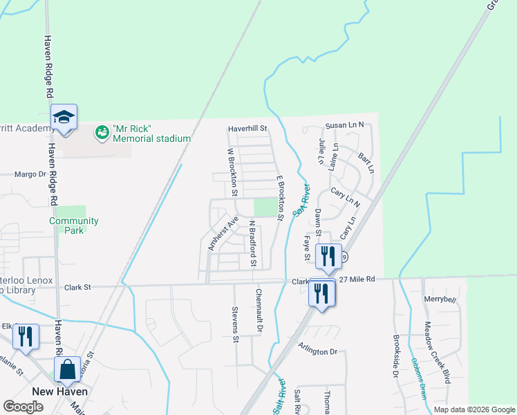 map of restaurants, bars, coffee shops, grocery stores, and more near 32185 East Cranston Street in New Haven