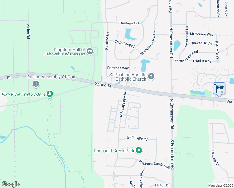 map of restaurants, bars, coffee shops, grocery stores, and more near 6611 Spring Street in Mount Pleasant