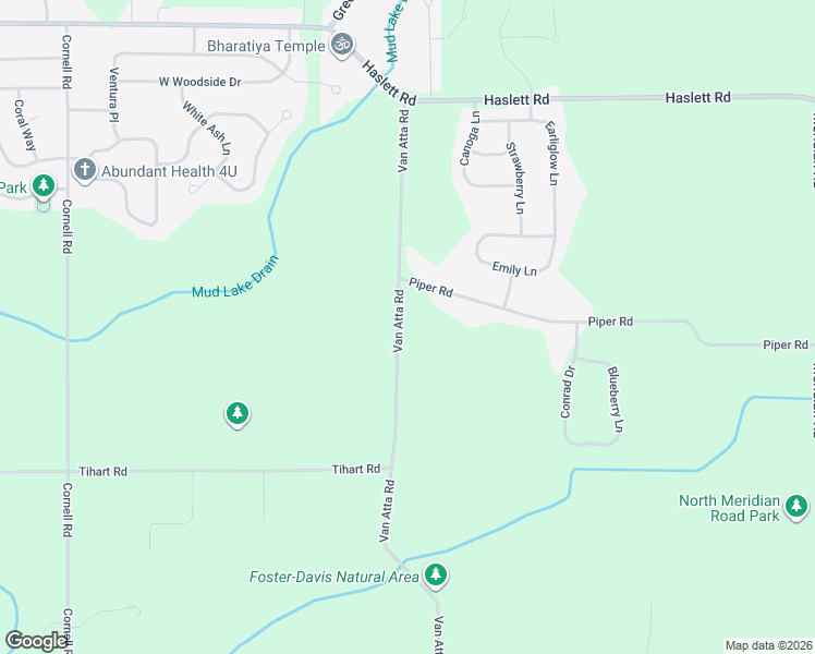 map of restaurants, bars, coffee shops, grocery stores, and more near 5396 Van Atta Road in Okemos